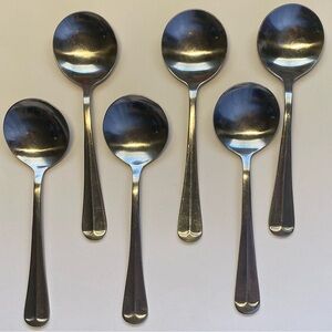 Jefferson Manor Stainless Round Bowl Soup Spoon Set of 6